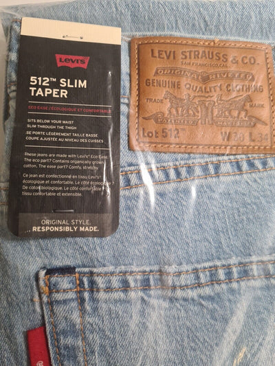 Levi's 512 Slim Taper Light Blue Jean's. W30 L34 **** Ref V166