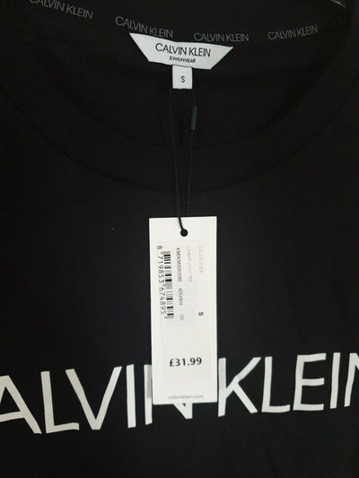 calvin klein Linear Logo Tshirt Size S Black RefA23