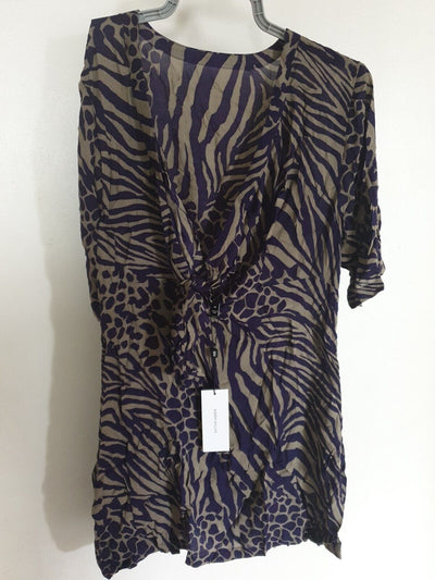 karen millen Animal Printed Maxi Kaftan Blue Size M Ref A18