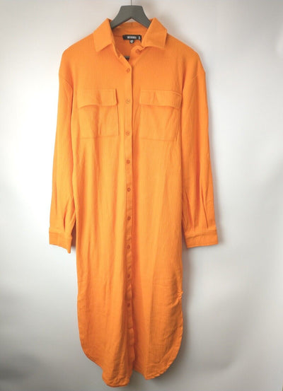 Missguided oversized rib Orange Jumper midi Dress. UK 10 ****Ref V331