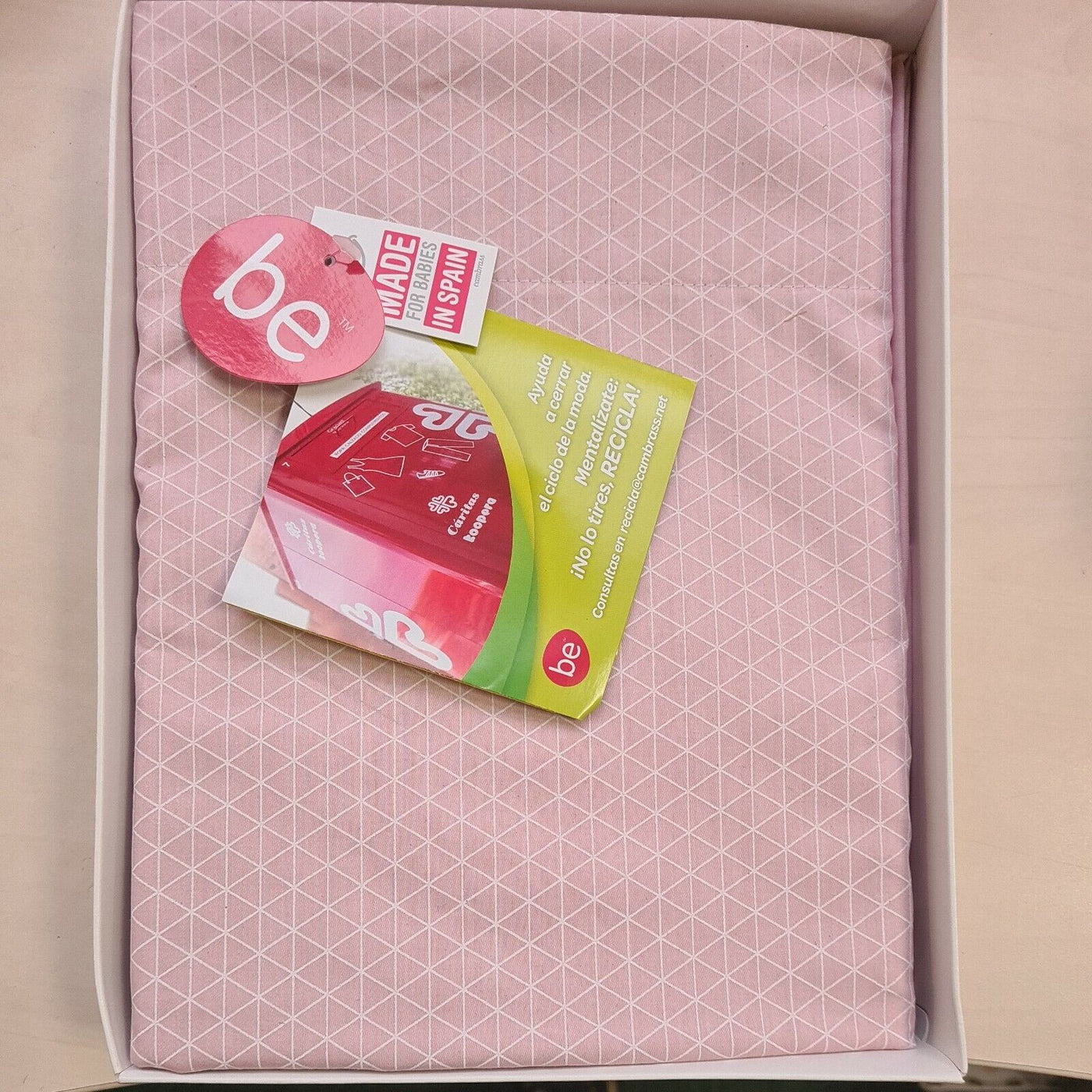 BE 3 Piece Cot Flat Sheet Pink New Damaged Box Ref Y