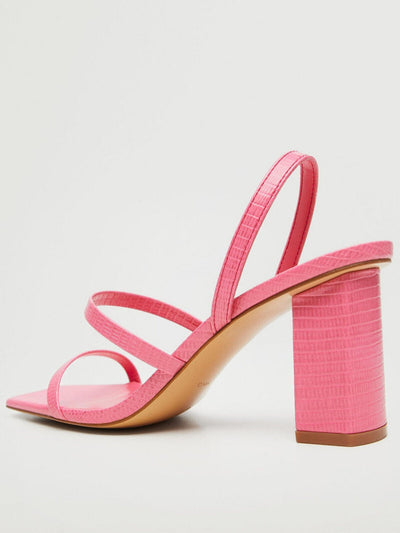 Mango Strappy Heeled Pink Sandals Size 7 **** VS2