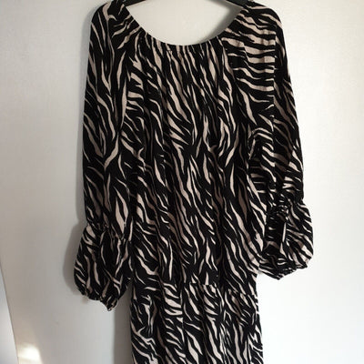 Womens Zebra Print Dress Black UK 12 *** SW13