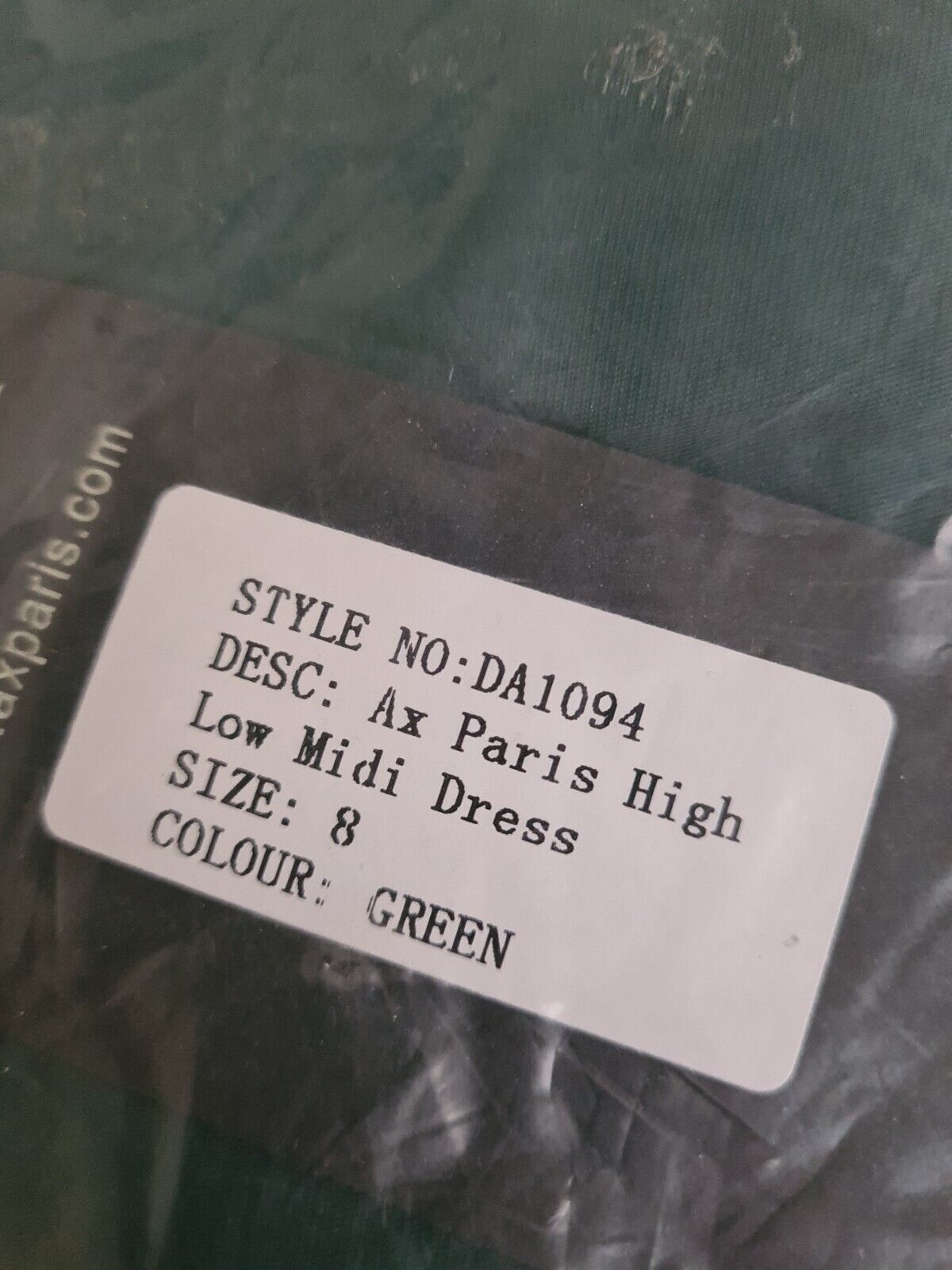 AX Paris Green High Low Midi Dress. Size UK 8 **** V141