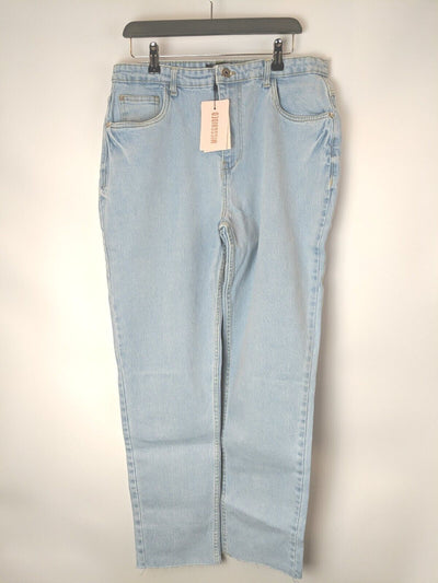 Missguided Bleach Straight Leg Jeans - Light Blue. UK 16 **** Ref V54