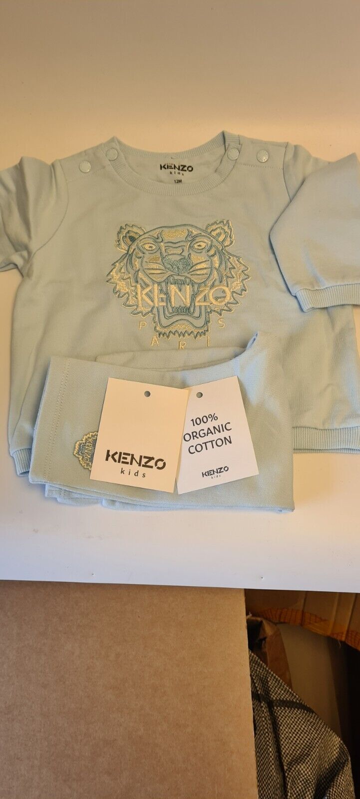 Kenzo Kids Baby Boy Tiger Print Logo Tracksuit Set Blue Age 12mths Ref**** V522