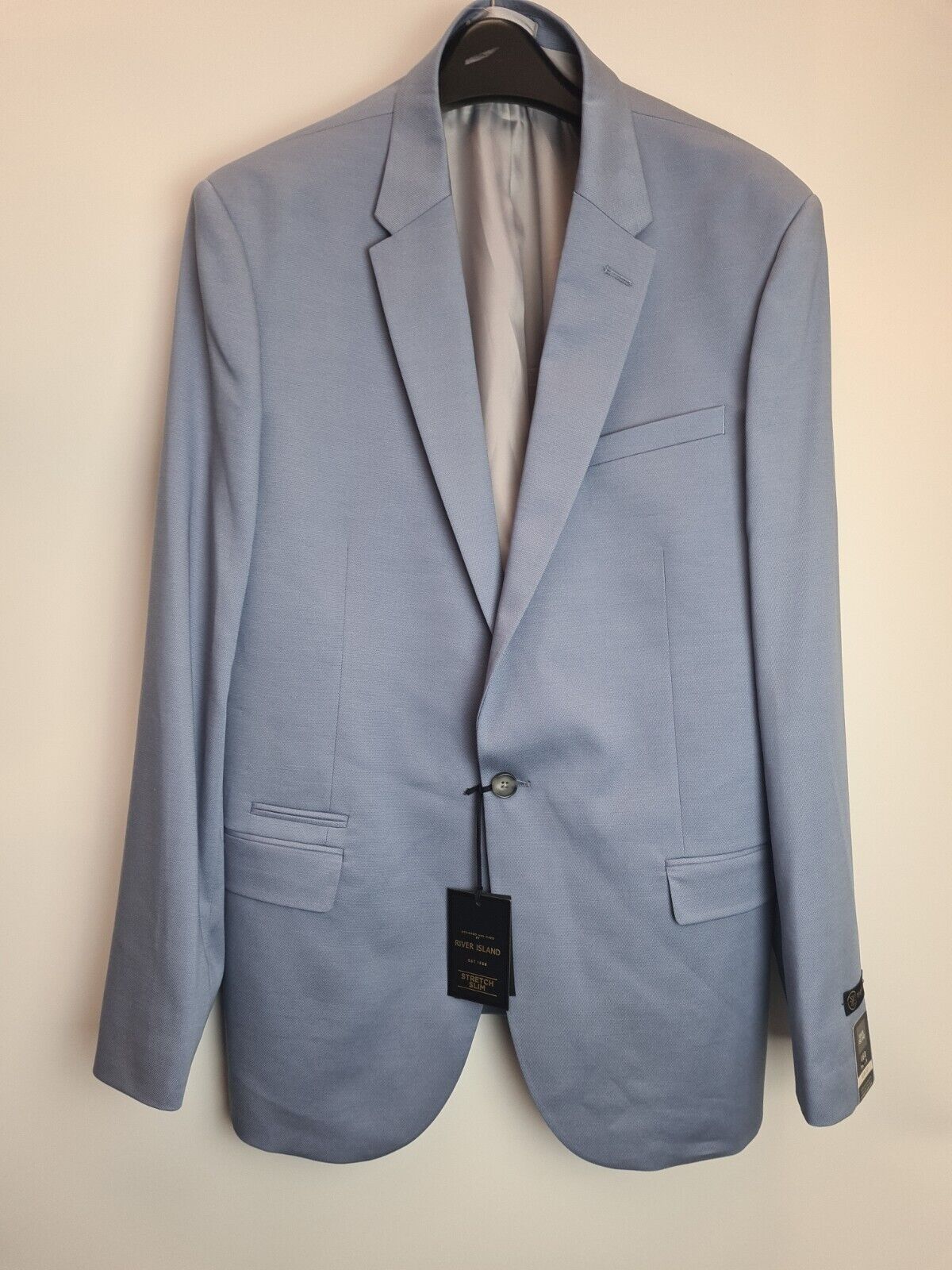 River Island Mens Slim Fit Blue Suit Jacket Blazer Size 40L **** VH5