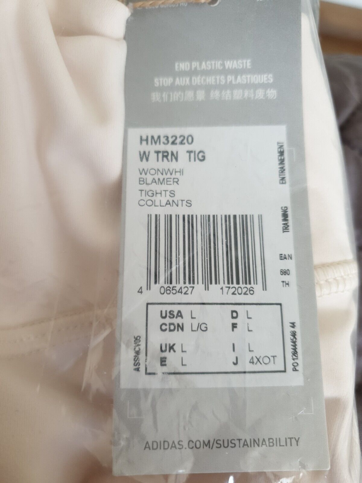 Adidas Training Tights White Size L****Ref V382