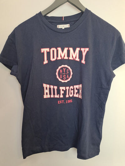 Tommy Hilfiger Varsity Navy T-Shirt Girls Size 16 Years **** V35