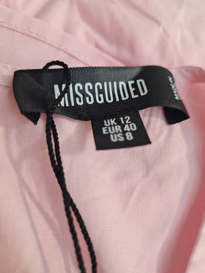 Missguided Frill Smock Pink Dress. UK Size 12 ****Ref V61