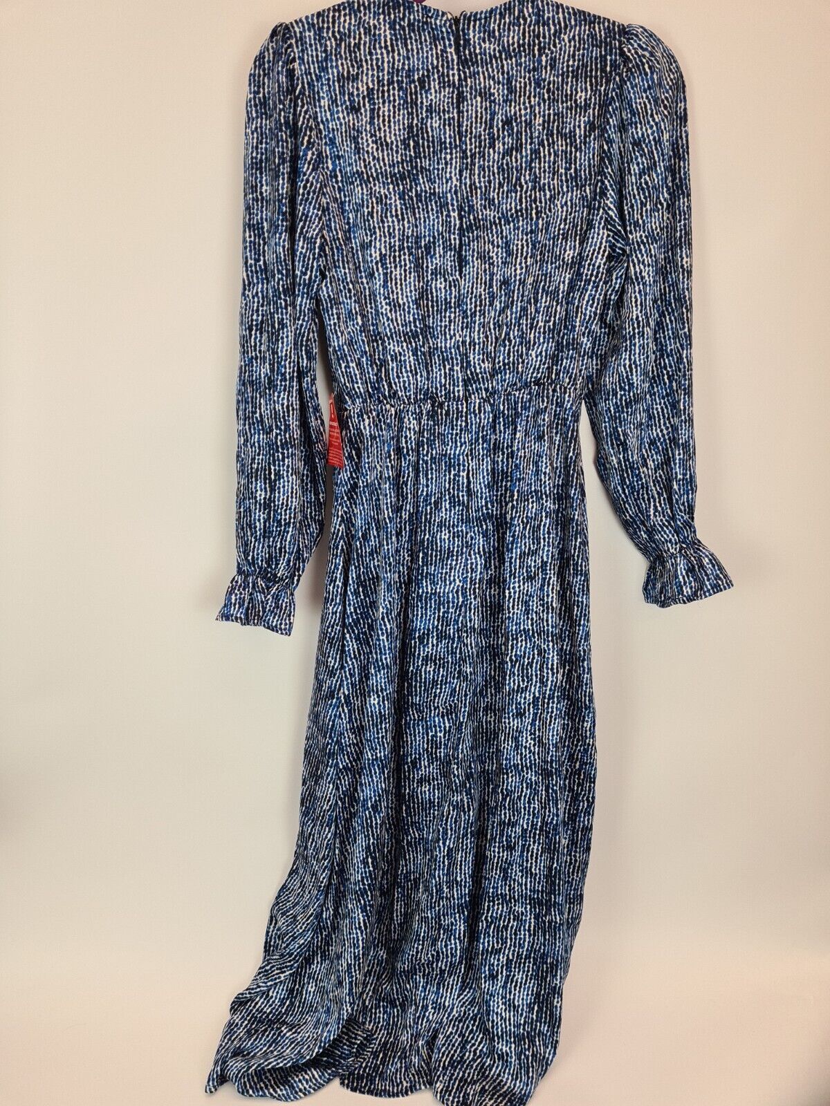 AX Paris Blue Printed Long Sleeve Wrap Midi Dress Size UK 8 **** V52