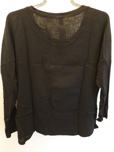 Eberjey Purdy Long Sleeve Top Black Size L Ref B8