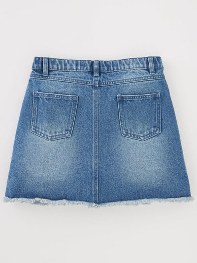 Girls Distressed Denim Skirt Size 10 Years **** V495