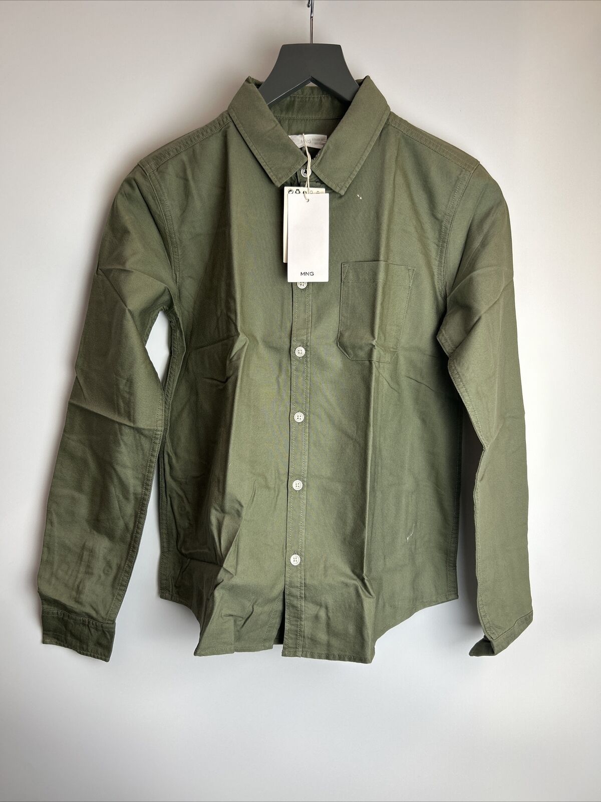 Mango Essentials Green Cotton-Blend Shirt Size XXS **** V403
