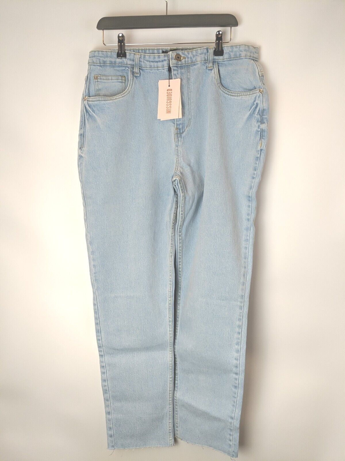 Missguided Bleach Straight Leg Jeans - Light Blue. UK 14 **** Ref V31