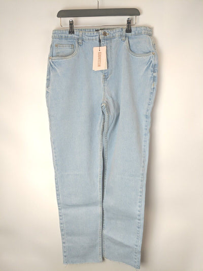 Missguided Bleach Straight Leg Jeans - Light Blue. UK 14 **** Ref V31