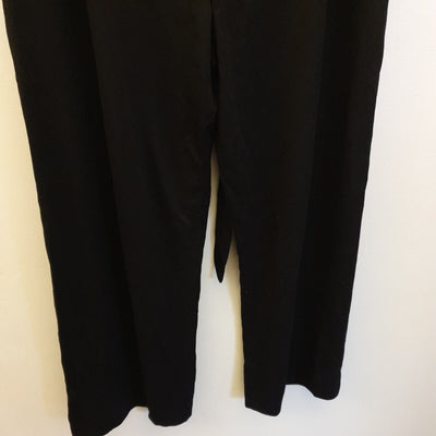 Womens Black Elasticated Waist Wide Leg Black Bottoms UK 12  ****Ref V388