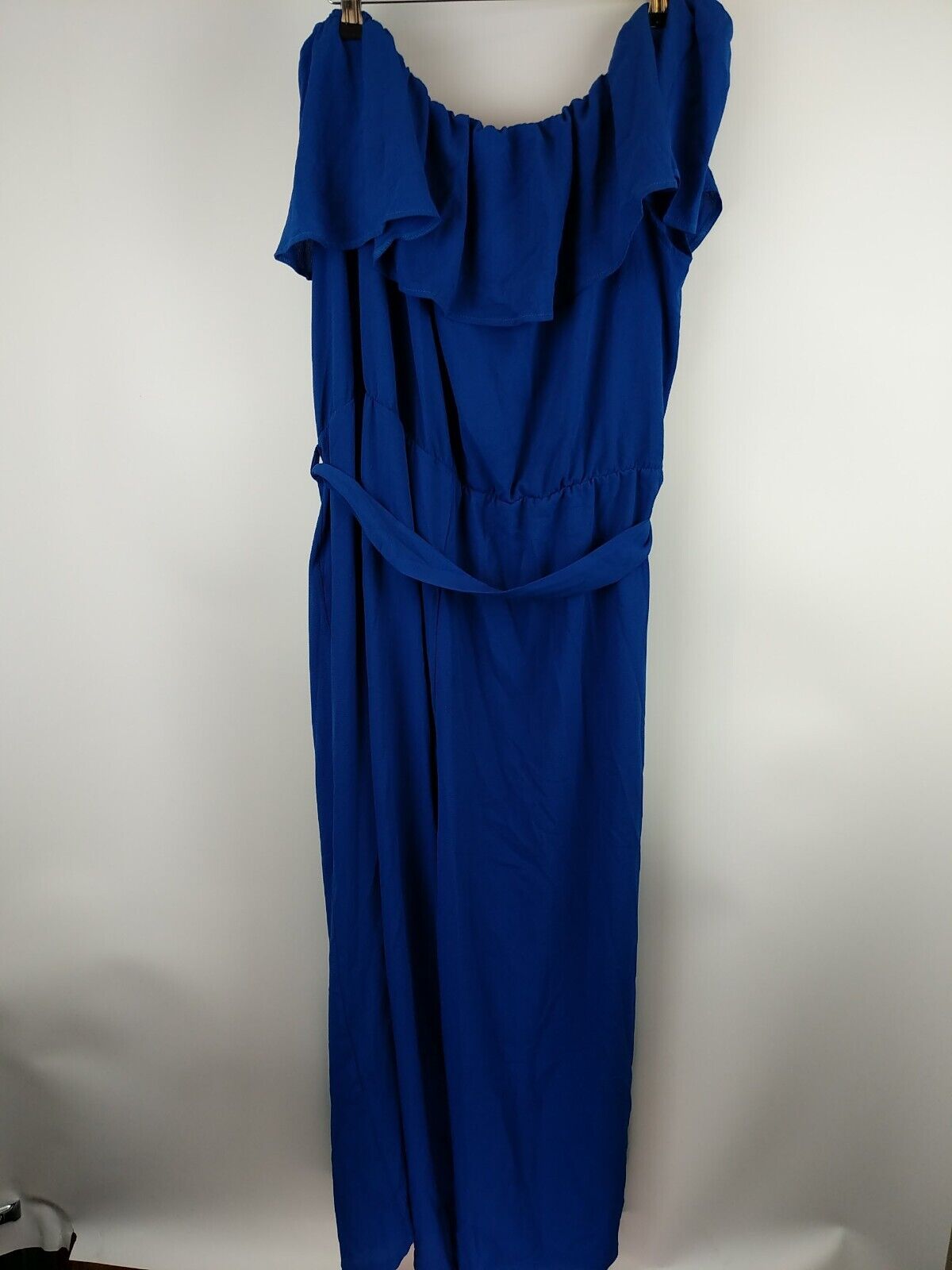 Quiz Curve Blue Bardot Culotte Jumpsuit Size 22 **** V28