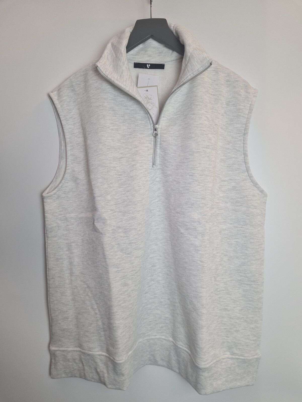 Womens Sleeveless Quarter Zip Jumper - Grey Size 24 **** V545