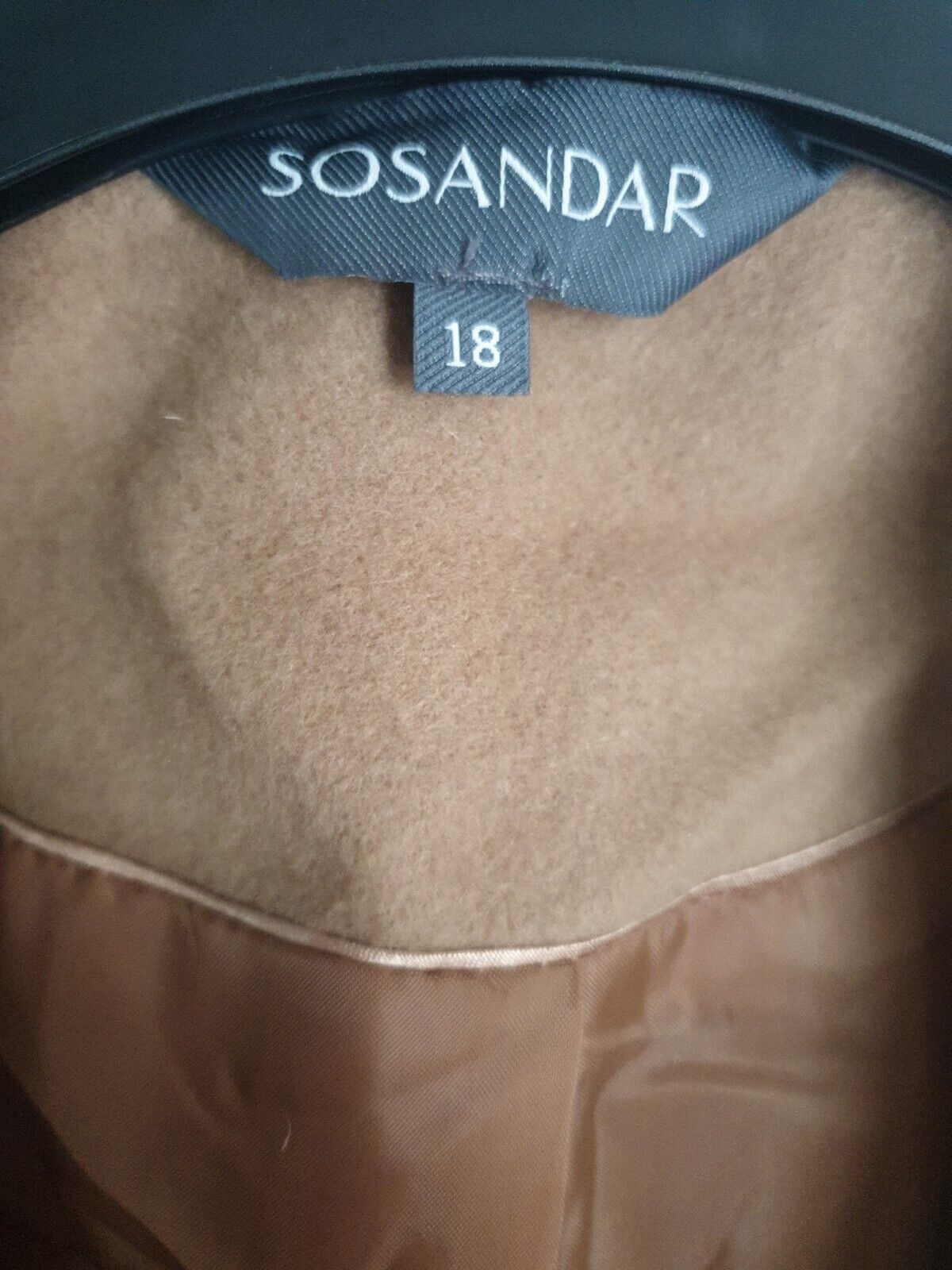 Sosander Wool Mix Coat- Camel. Uk18
