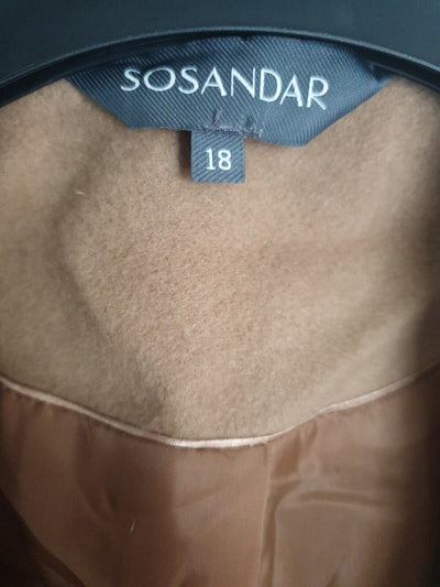 Sosander Wool Mix Coat- Camel. Uk18