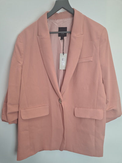 River Island Pink Oversized Blazer Size 14 **** V35