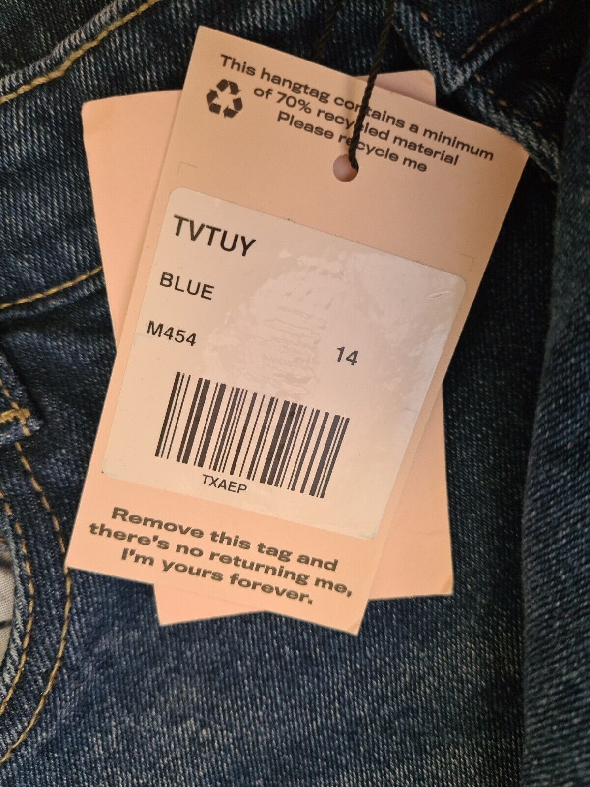 Missguided Jeans Straight Leg Womens - Blue. UK 14 ****Ref V234