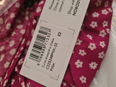 Nobodys Child Curve Alexa Ditsy Print Mini Dress Pink Floral Size 22 **** V257