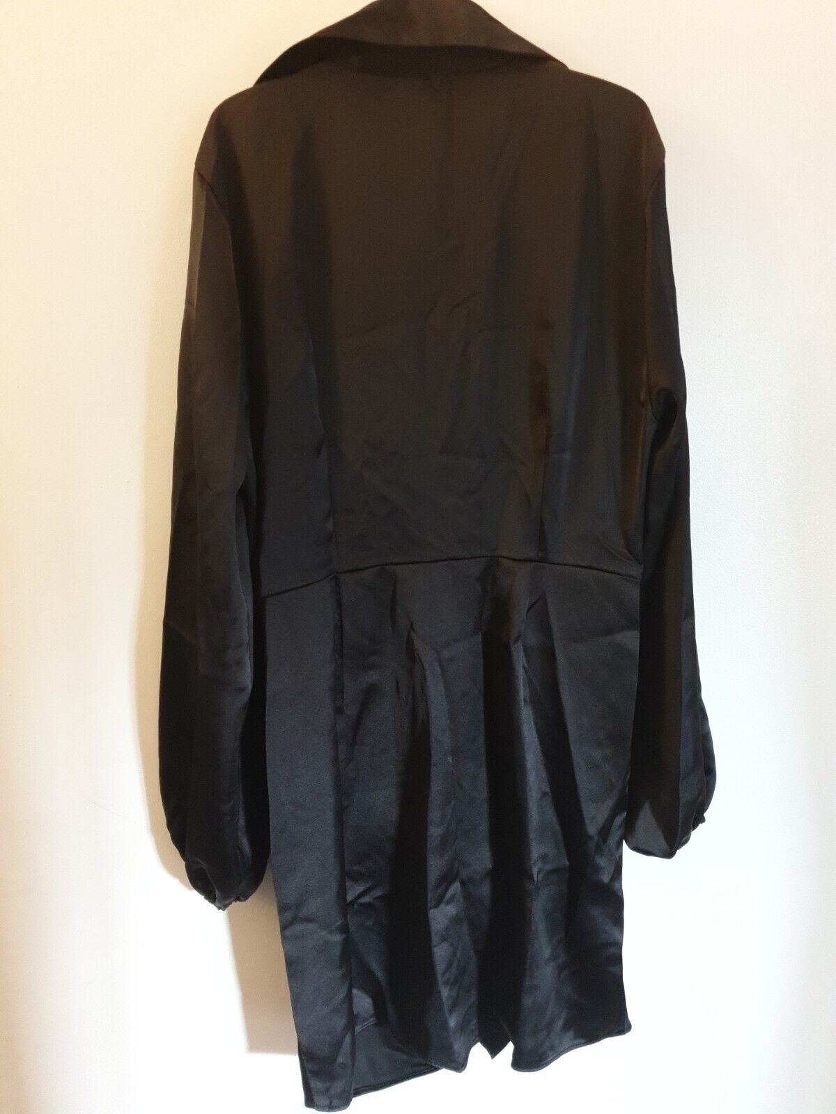 River Island Satin Long Sleeve Dress-Black. Uk12