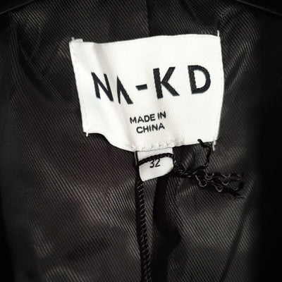 NA-KD Double Breasted Blazer Black Size 32****Ref V274