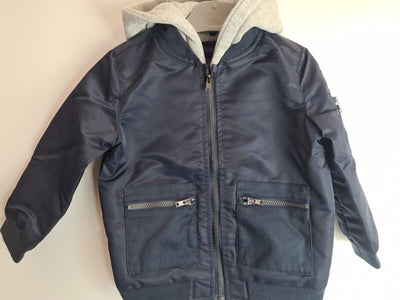 River Island Baby Navy Hooded Bomber Jacket Size 18-24 Months **** V166