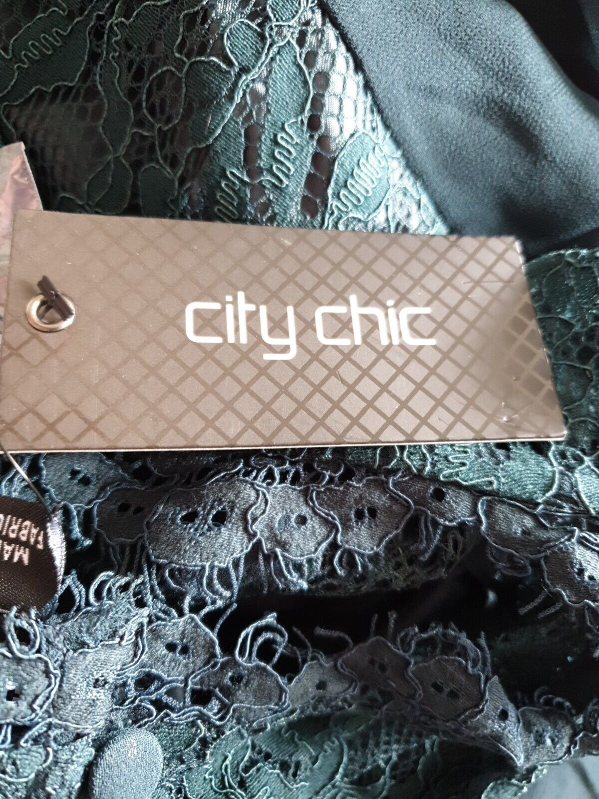 City Chic Dress Hi lo lover Emerald Green UkS****Ref V374