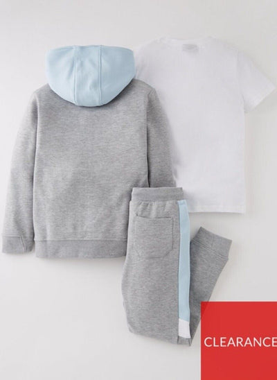 Boys 3 Piece Zip Hoodie, Jogger And T-Shirt Set Size 6 Years **** V376