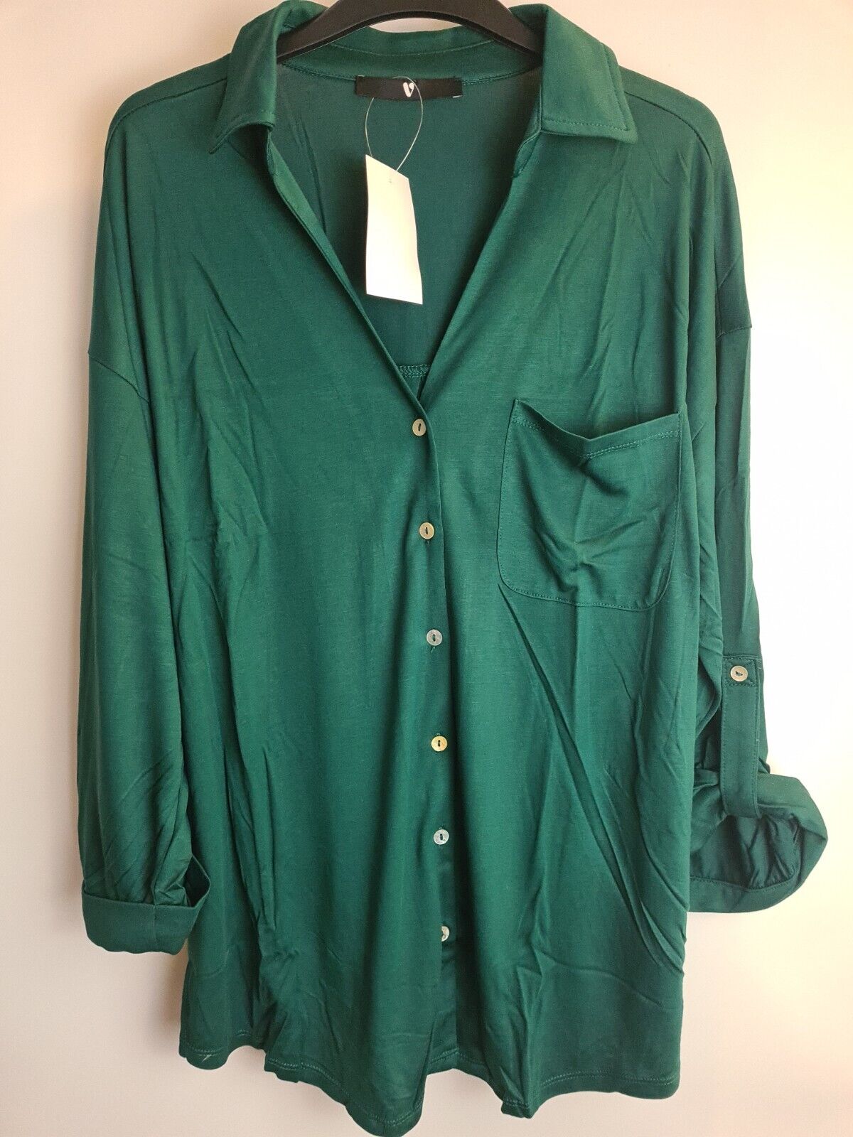 Womens Green Button Up Shirt Size 12 **** V529