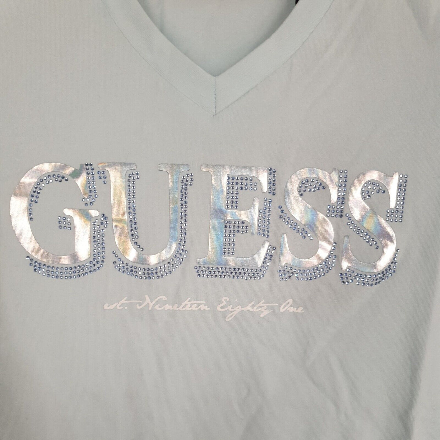 Guess Sequin Blue Tshirt Uk XS****Ref V280