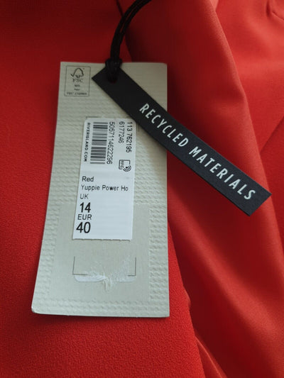 River Island Pleated Sleeve Blazer Red Uk14****Ref V504