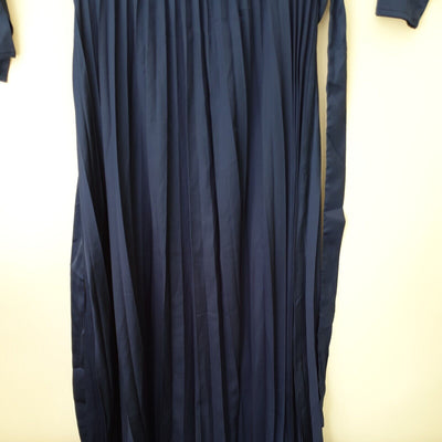 Quiz Navy Satin Wrap Front MDXI Dress Size 10 ****Ref V57