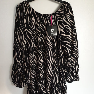 Womens Zebra Print Dress Black UK 12 *** V273