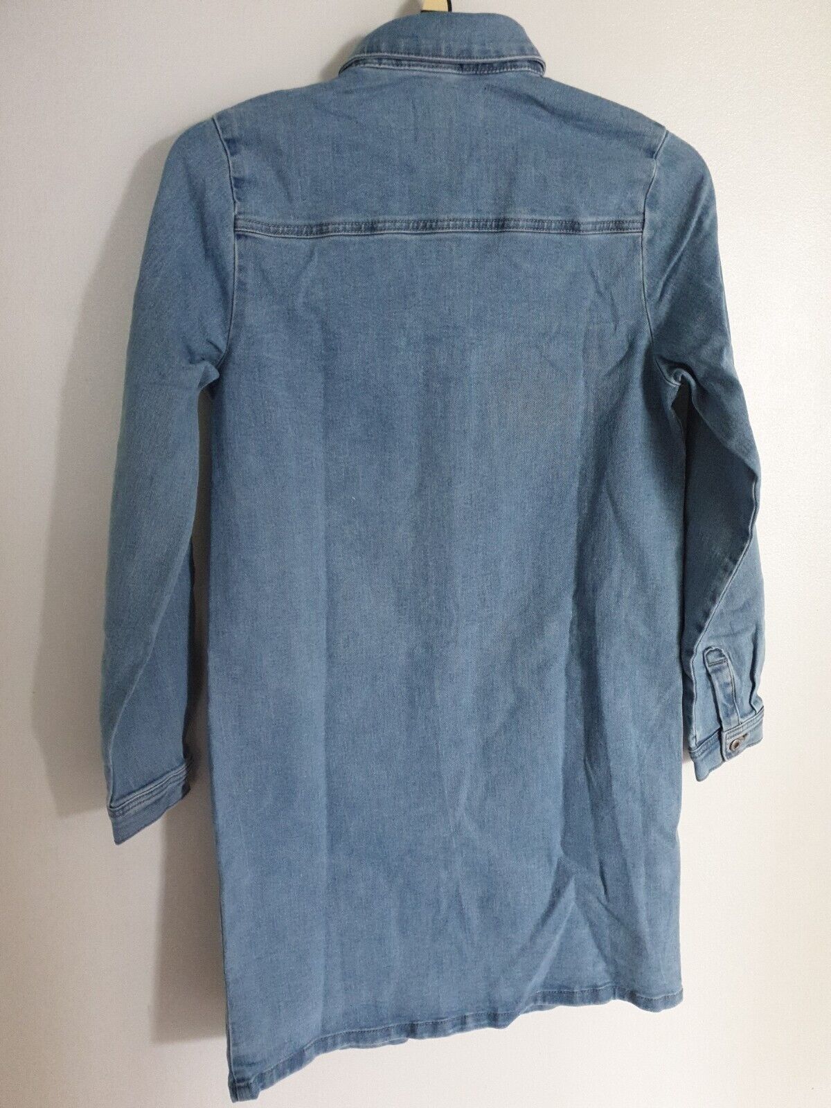 Pieces Button Front Mini Shirt Dress Blue Size XS ****Ref V543