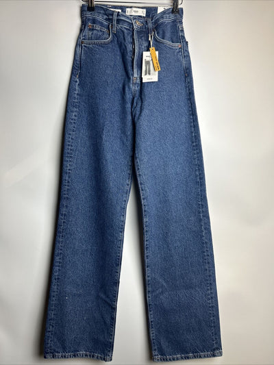 MNG Kaia Wide Leg & High Waist Jeans - Blue. UK W32 **** Ref V183