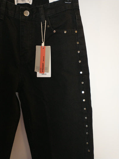 Mango Brigitte Studded Black Women's Jeans Size UK 4 **** V70