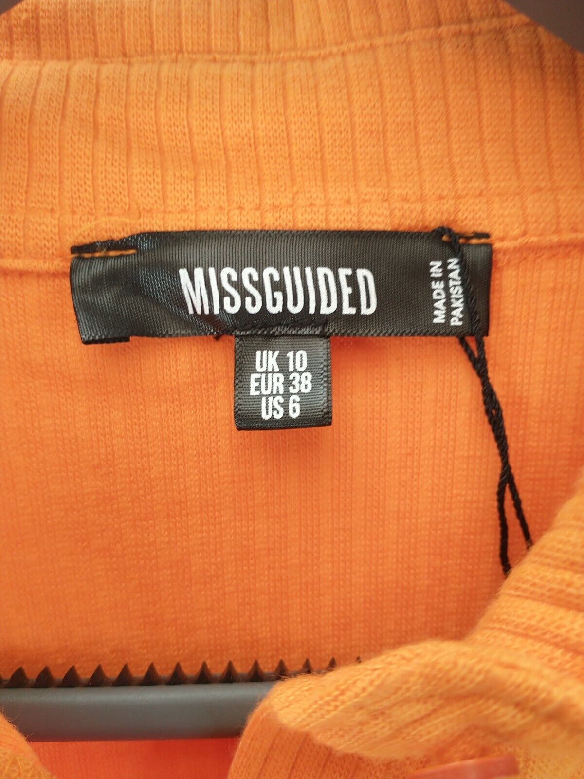Missguided oversized rib Orange Jumper midi Dress. UK 10 ****Ref V154