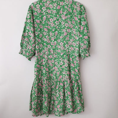 Quiz Green/pink Floral Dress Size 16****Ref V223