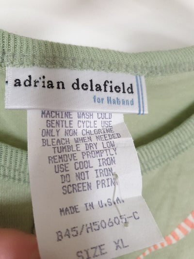 Adrian Delafield Green Floral Tshirt Size XL Ref Sc2