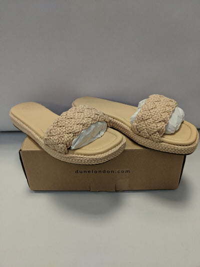 Dune London Crochet Slide Sandal. Natural . UK 7.****RefVS1
