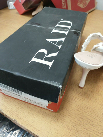 Raid Gemma Mules. White Size 8. New But Box Damaged. Ref Shelf