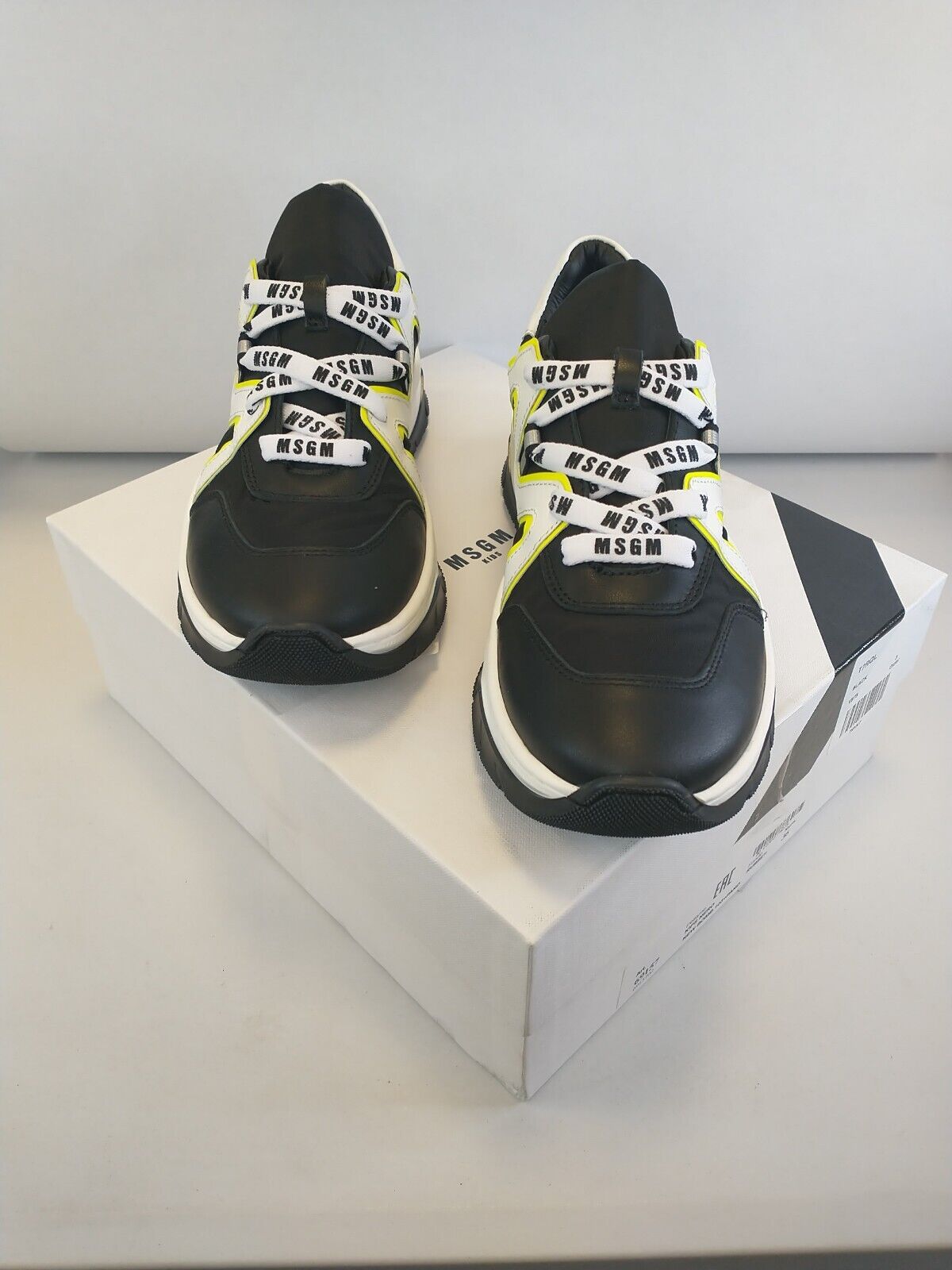 MSGM Kids Trainers. Size UK 3. Black/White. ****RefVS1