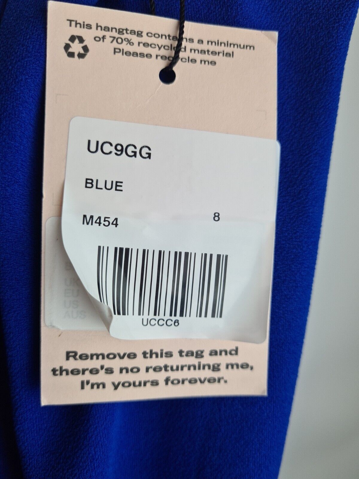 Missguided Crepe Blue Halterneck Maxi Dress Size 8 **** V61