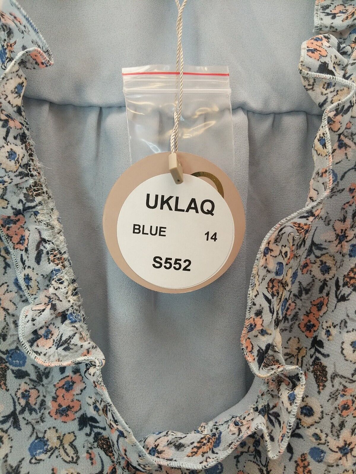 Apricot Blue Floral Dress. UK 14 **** Ref V27