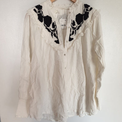 Free People Ivory Combo Shirt Size S****Ref V279